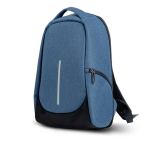 Antidiefstal rugzak van nylon voor laptop met achtervak 15,6 inch kleur marineblauw