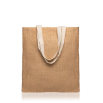 Boodschappentas van jute met katoenen handvatten 265 g/m²