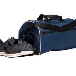 Sporttasje van 600D polyester met vak voor schoenen kleur marineblauw