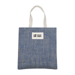 Jute tas met katoenen handvatten en stof met zigzagafwerking