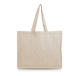 Tas van gerecycled katoen met zijvouw 190 g/m² kleur beige