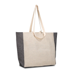 Tas van gerecycled katoen met schaduwrijke zijkanten 190 g/m² kleur zwart