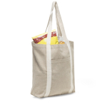 Boodschappentas van gerecycled katoen met handvatten 310 g/m² kleur beige