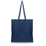 Tas van gerecycled katoen met lange handvatten 140 g/m2 Upcycling kleur marineblauw