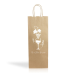 Speciale kraftpapieren tas voor wijn met handvatten 120 g/m2 kleur naturel