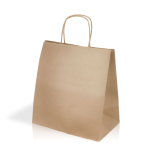 Boodschappentas van kraftpapier met brede zijvouw 100 g/m² kleur naturel