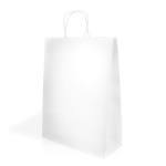 Grote kraftpapier tas met sterke handvatten 100 g/m² kleur wit