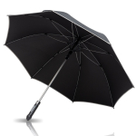Elegante pongee paraplu 190T met gekleurde details Ø122 kleur lichtgrijs
