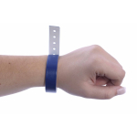 Dunne vinyl identificatiearmband voor festivals en feestjes kleur marineblauw