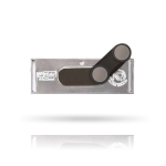 Naamplaatje in matzilver met magnetische sluiting 6,4x2,2cm kleur lichtgrijs