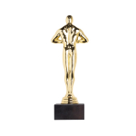 Beeldtrofee in goudkleur, ideaal om iemand te onderscheiden kleur goud