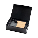 Glazen herdenkingsplaat of trofee op houten voet Commemorative