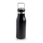 Thermosfles met compartiment in de dop en draaghandvat 510 ml kleur zwart