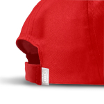 Pet van gerecycled polyester met gebogen klep, 125 g/m² kleur rood