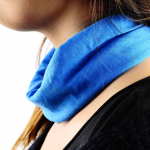 Nekwarmer van polyester en elastaan ter bescherming van mond en neus kleur turkoois