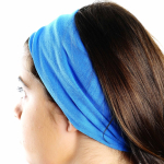 Nekwarmer van polyester en elastaan ter bescherming van mond en neus kleur turkoois