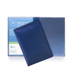 Documentenhouder met 2 vakken en doorzichtige binnenkant kleur marineblauw