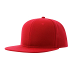 Pet voor kinderen van gerecycled polyester met platte klep 300 g/m² kleur rood
