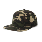 Pet van gerecycleerde polyester keperstof met platte klep 300 g/m²