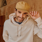 Vintage pet van gerecycled katoen met platte klep 260 g/m²