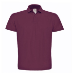 Piqué katoenen polo voor heren met 2 knopen 180 g/m² B&C kleur bordeaux