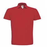 Piqué katoenen polo voor heren met 2 knopen 180 g/m² B&C kleur rood