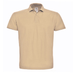 Piqué katoenen polo voor heren met 2 knopen 180 g/m² B&C kleur beige