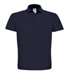 Piqué katoenen polo voor heren met 2 knopen 180 g/m² B&C kleur marineblauw