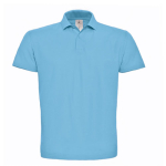 Piqué katoenen polo voor heren met 2 knopen 180 g/m² B&C kleur lichtblauw