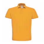 Piqué katoenen polo voor heren met 2 knopen 180 g/m² B&C kleur donkergeel