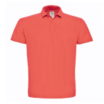 Piqué katoenen polo voor heren met 2 knopen 180 g/m² B&C kleur koraal