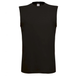 Mouwloos shirt van 100% katoen voor heren 145 g/m² B&C kleur zwart