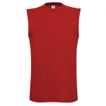 Mouwloos shirt van 100% katoen voor heren 145 g/m² B&C kleur rood