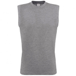 Mouwloos shirt van 100% katoen voor heren 145 g/m² B&C kleur gemarmerd grijs