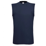 Mouwloos shirt van 100% katoen voor heren 145 g/m² B&C kleur marineblauw