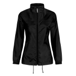 Verstelbare windjack van nylon voor dames, waterafstotend B&C kleur zwart