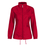 Verstelbare windjack van nylon voor dames, waterafstotend B&C kleur rood
