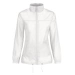 Verstelbare windjack van nylon voor dames, waterafstotend B&C kleur wit