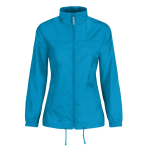 Verstelbare windjack van nylon voor dames, waterafstotend B&C kleur aquamarijn