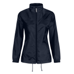 Verstelbare windjack van nylon voor dames, waterafstotend B&C kleur marineblauw