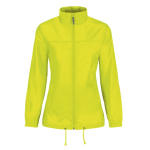 Verstelbare windjack van nylon voor dames, waterafstotend B&C kleur neon geel