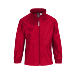 Verstelbare windjack van nylon voor kids, waterafstotend B&C kleur rood