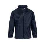 Verstelbare windjack van nylon voor kids, waterafstotend B&C kleur marineblauw