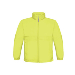 Verstelbare windjack van nylon voor kids, waterafstotend B&C kleur neon geel