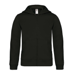 Kinderhoodie van katoen en polyester met capuchon 280 g/m² B&C kleur zwart