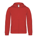 Kinderhoodie van katoen en polyester met capuchon 280 g/m² B&C kleur rood