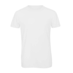 T-shirt van polyester en katoen voor heren 130 g/m² B&C kleur wit