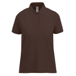 Klassieke katoenen polo voor dames met korte mouwen 180 g/m² B&C kleur donker bruin