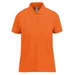 Klassieke katoenen polo voor dames met korte mouwen 180 g/m² B&C kleur donker oranje
