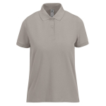 Basis katoenen polo voor dames met korte mouwen 210 g/m² B&C kleur grijs